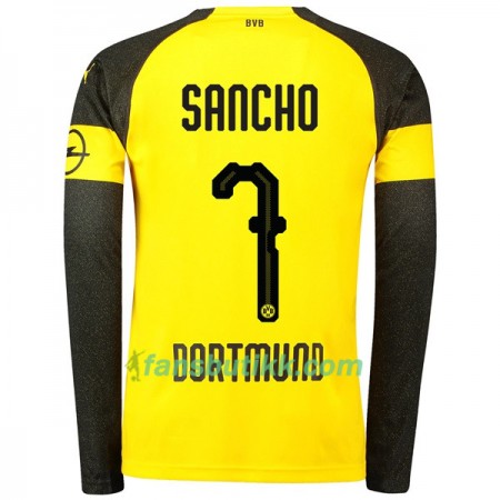 Fotballdrakt Borussia Dortmund Sancho 7 Hjemmetrøye 2018-2019 Langermet